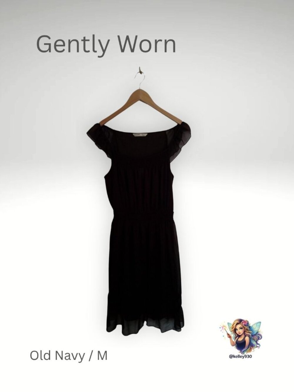 Old Navy Brown Chiffon Dress Medium Flutter Sleeve Sheer Overlay Knee Length 🤎